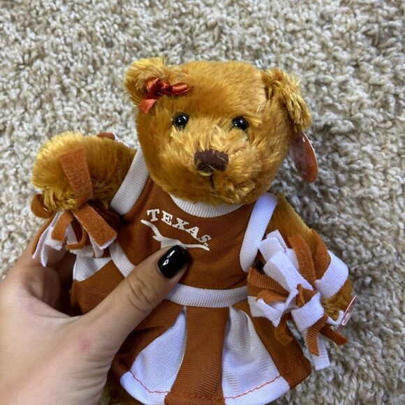 NWT Vtg 2008 University Of Texas Brown Bear 8” Cheerleader Football Stuffed - Picture 5 of 7